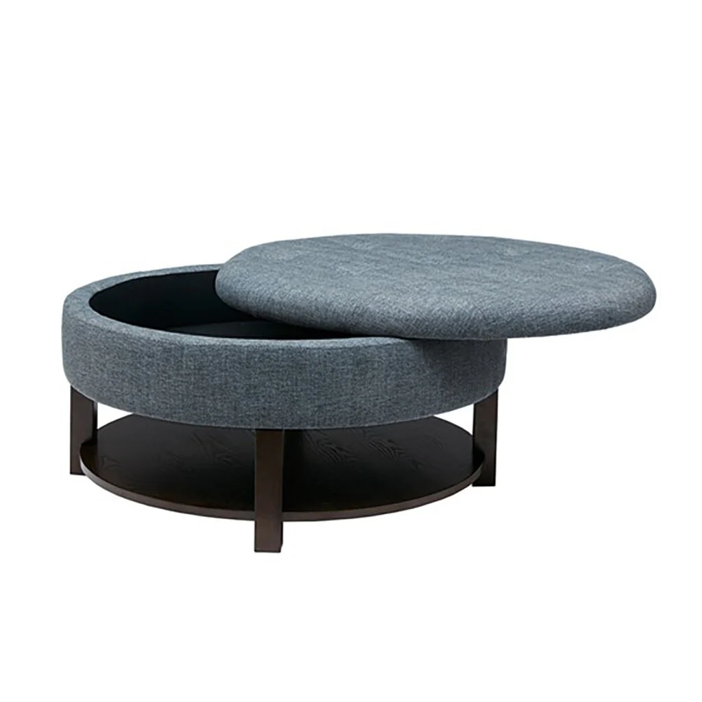 Miller Round Storage Ottoman Comfortable choice, multiple functions, classic design, and cozy corners