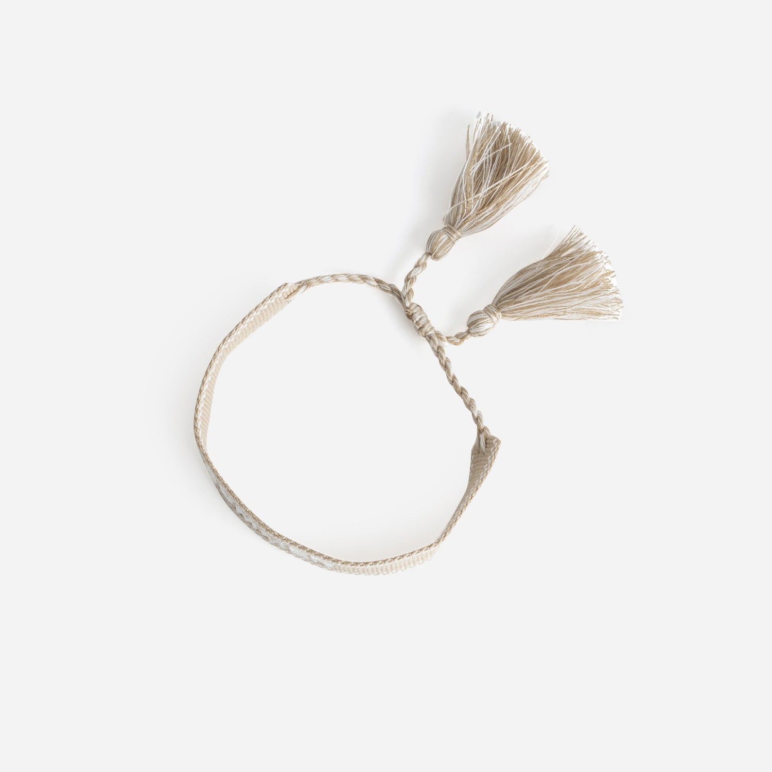 Bracelet beige broderie message