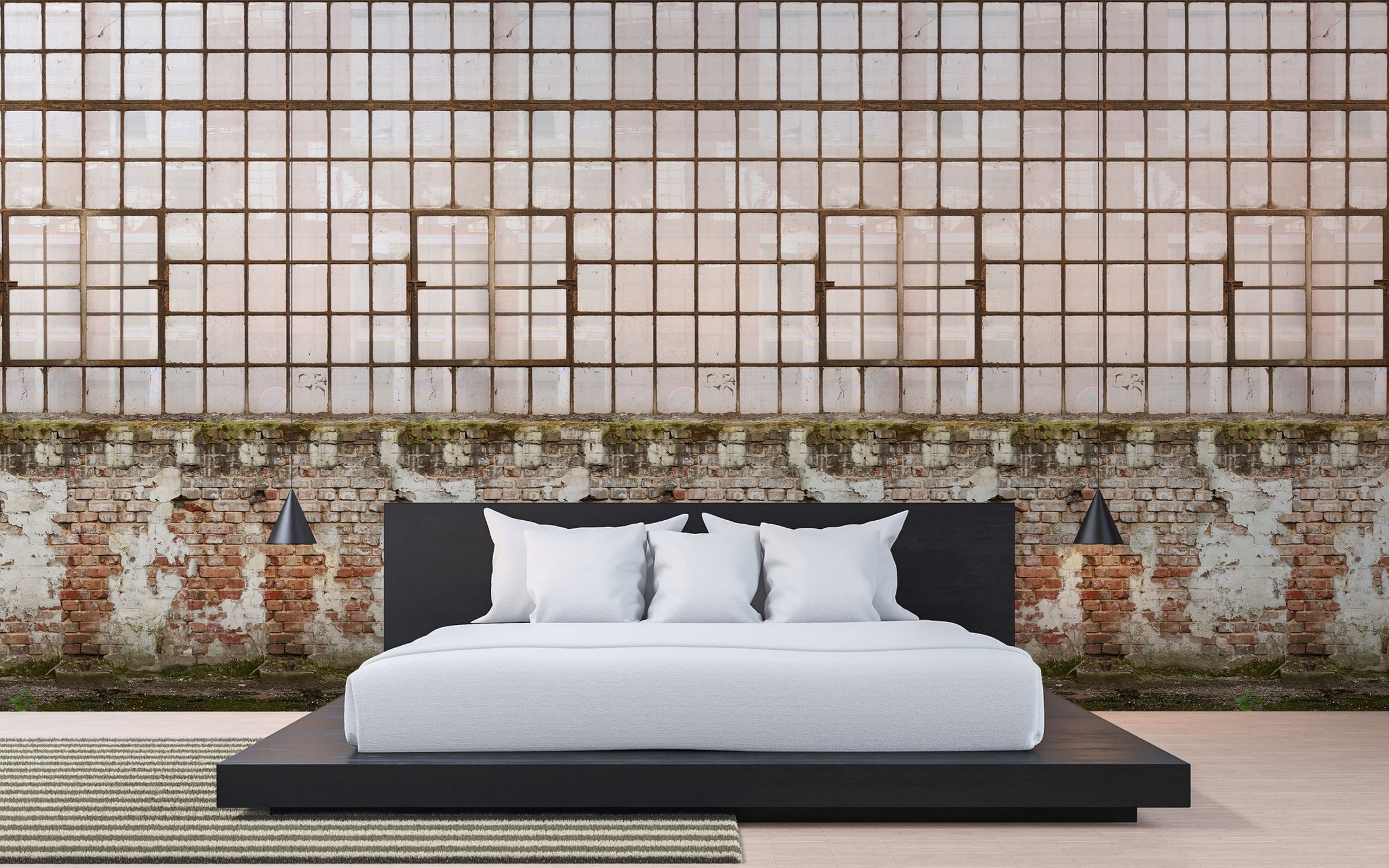 Livingwalls fotobehang stenen muur crème, bruin, groen en beige - 159 x 280 cm - AS-392441