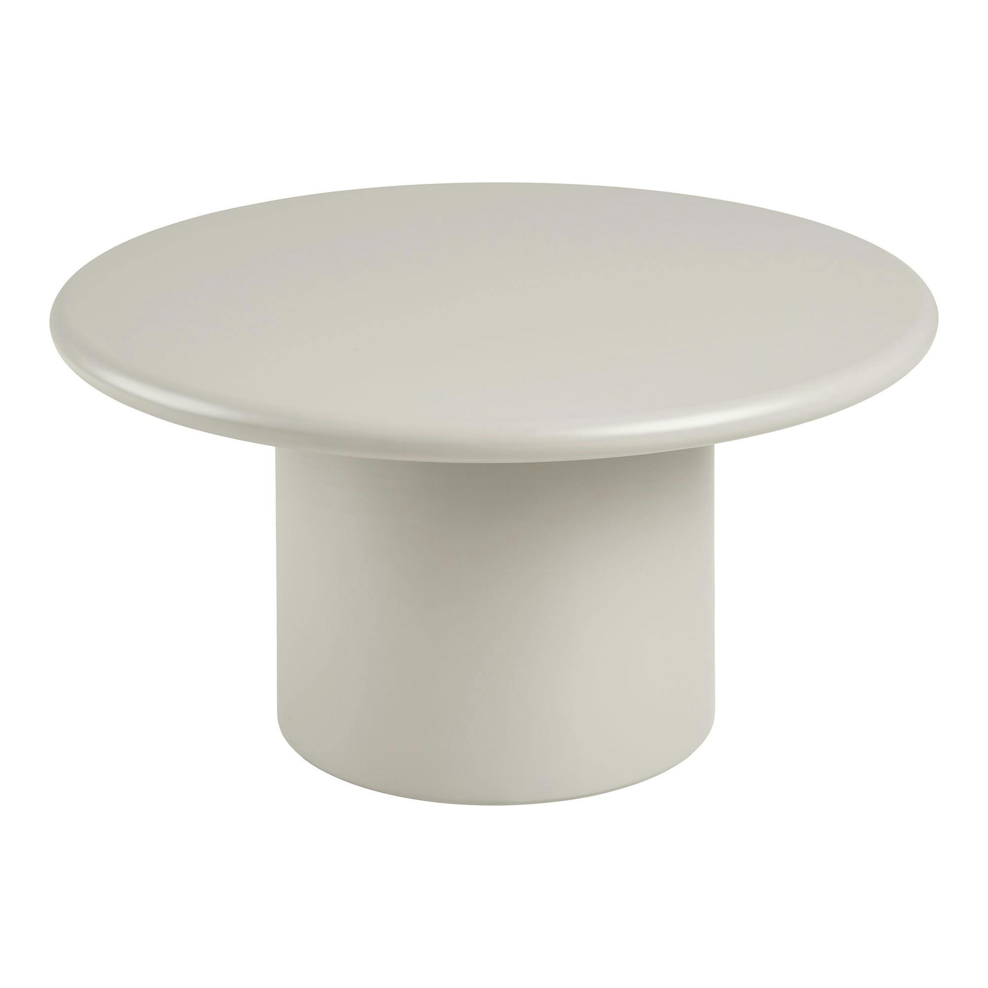 Table basse ronde sable - design minimaliste, pied cylindrique ALBERTA