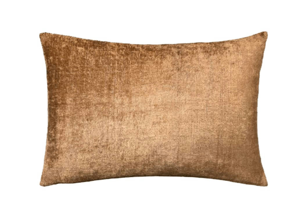 - Housse de coussin velours soie ikat   40x60 marron
