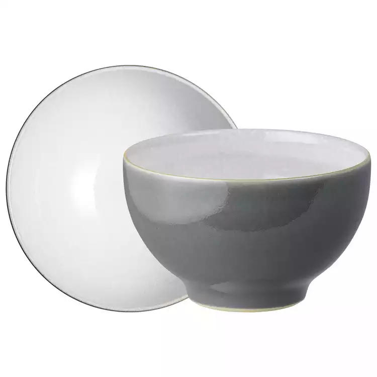 Denby Elements Set of 4 Stoneware Nibble Bowls - Fossil Grey