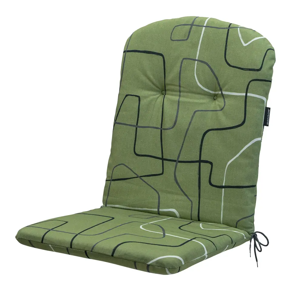 Madison - Kuipstoelkussen Hoge Rug Joah sage - Ca. 96x45 cm - Set van 4
