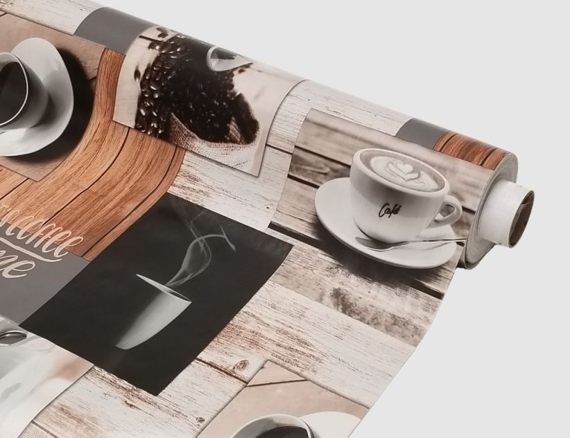 Wachstuch Coffee Hellgrau