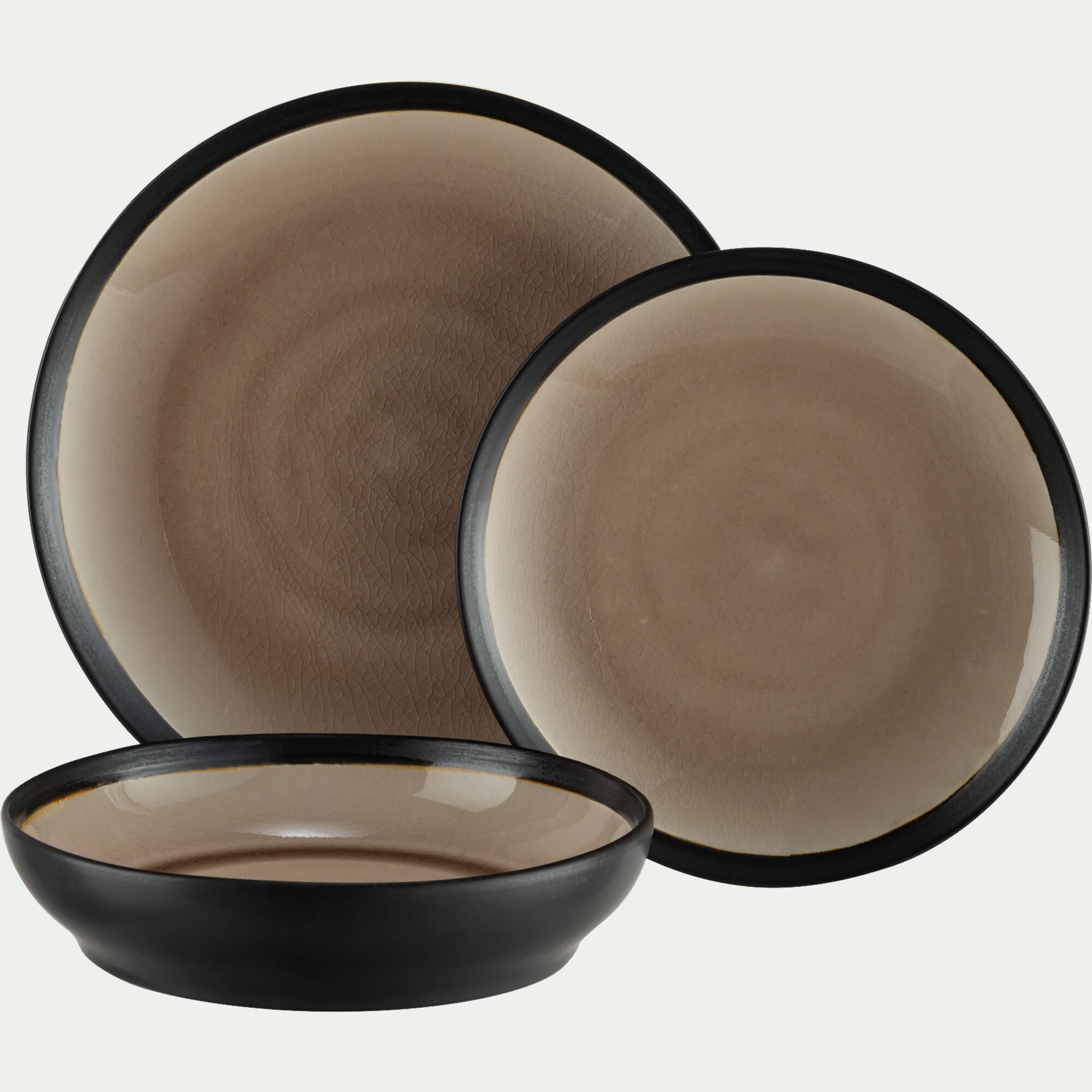 COCO - Assiette creuse en grès D21,6cm - noir
