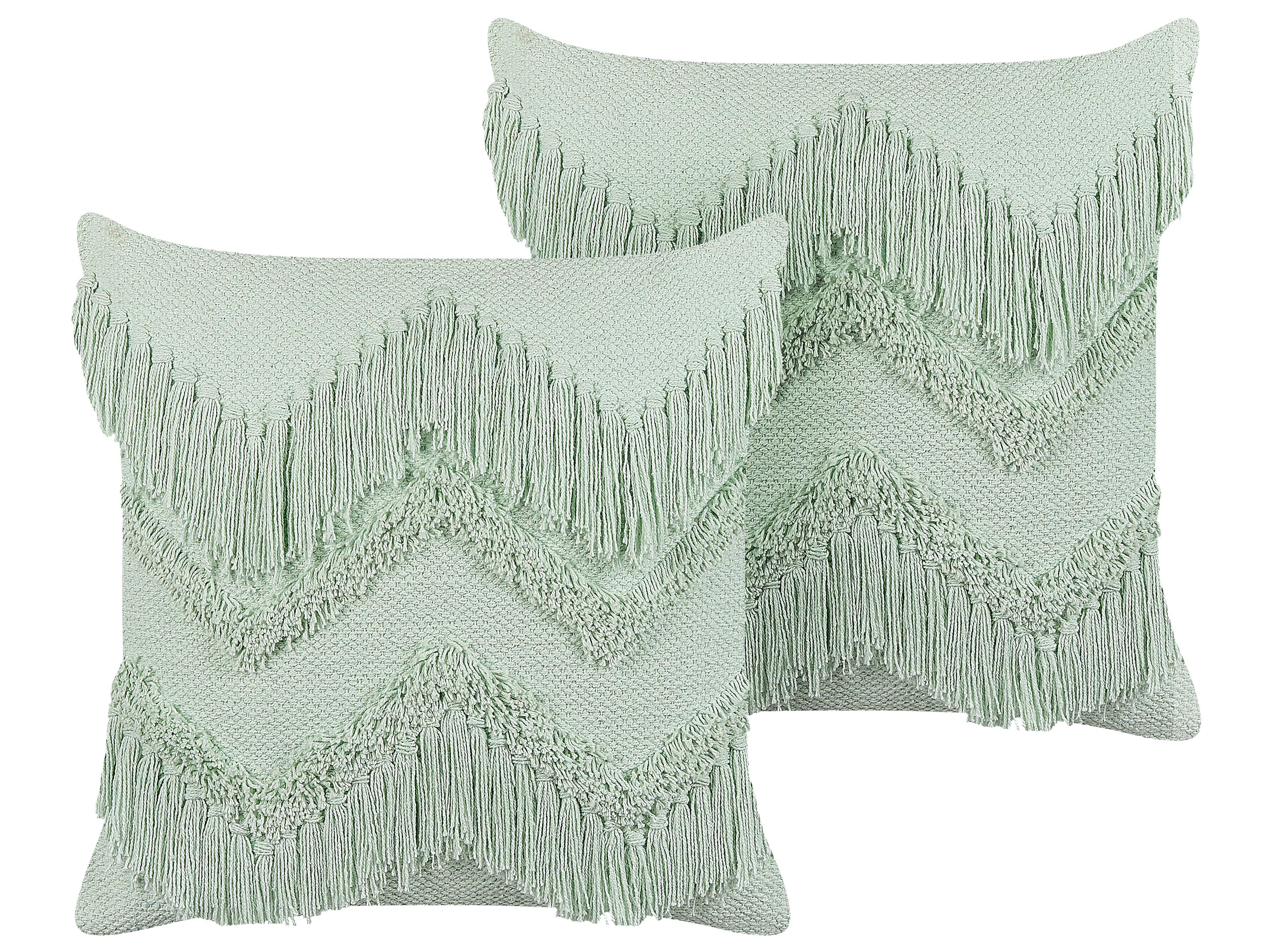 Throw Cushion BACOPA Cotton 45 x 45 cm Green Chevron Pattern