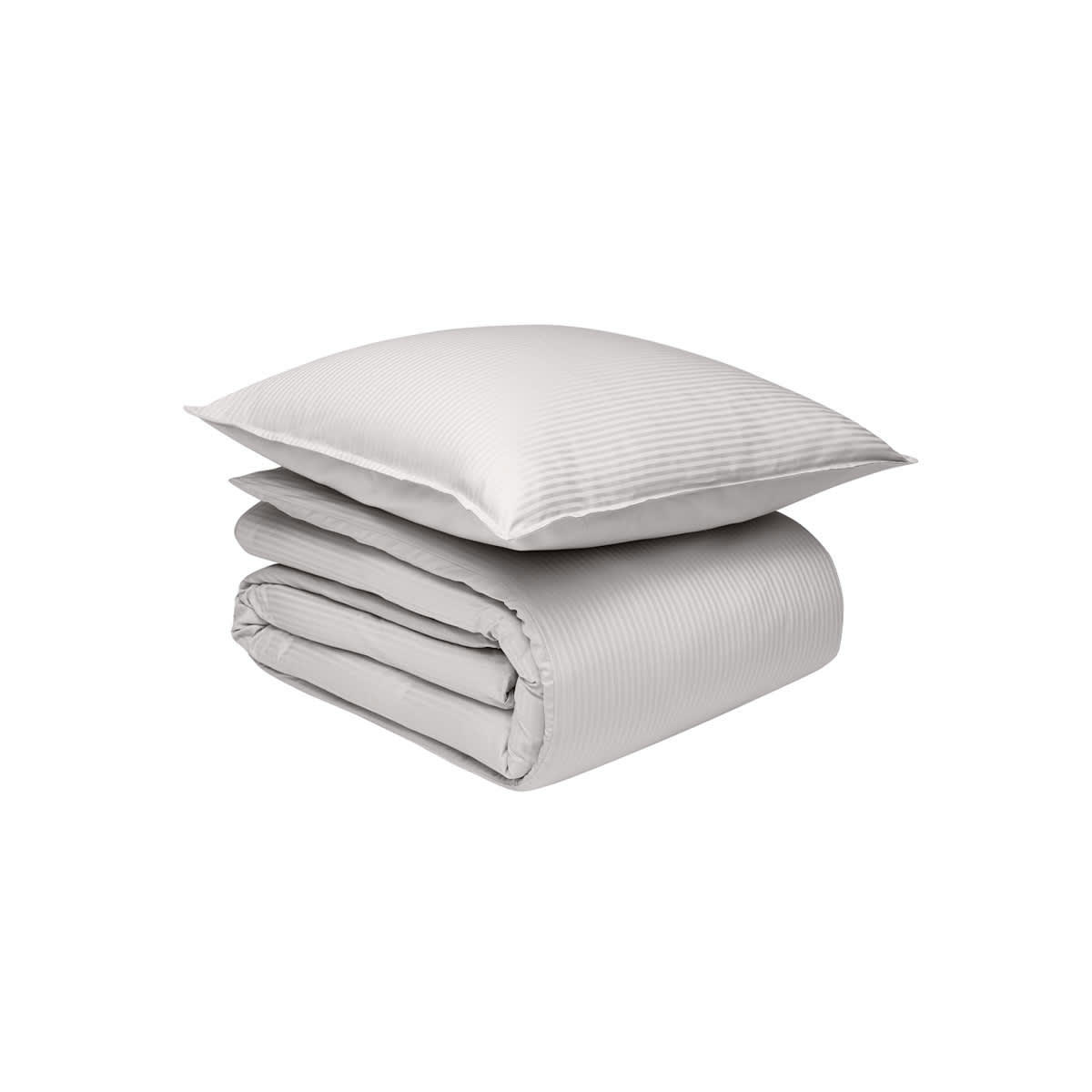 GRAND HÔTEL - Parure de lit en satin de coton gris 240x220