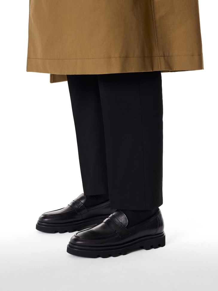 Men’s leather loafers on a thick sole