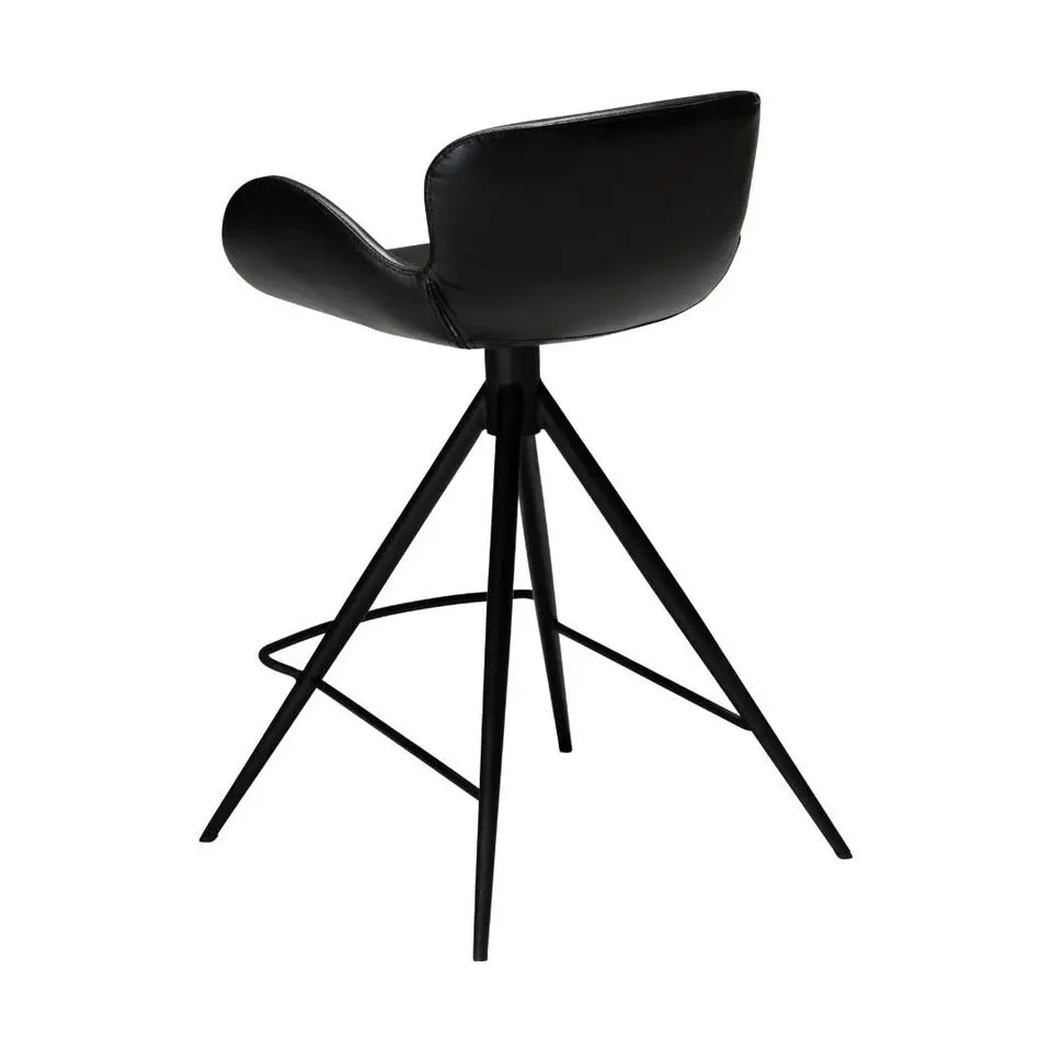 Hioshop Gaia Dan-Form counterstoel met armleuningen PU-kunstleer zwart