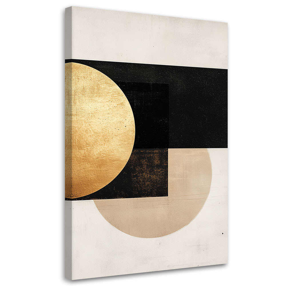 Feeby Obraz na płótnie, Abstrakcja Geometryczna Szaro Zlota 40x60