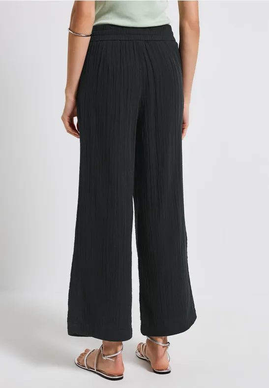 Wide Leg Musselin Hose