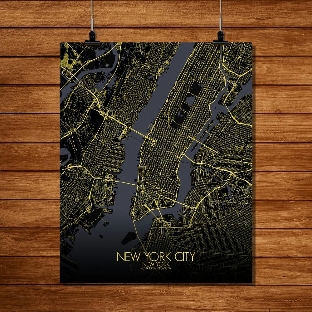 - Affiche New york Carte Nuit 40x50
