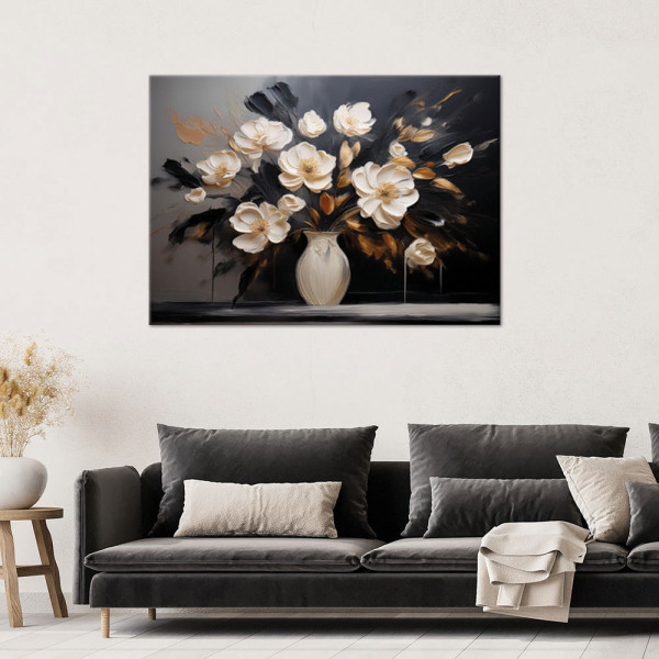Feeby Obraz na płótnie, Bukiet Kwiatów w Wazonie Boho 60x40