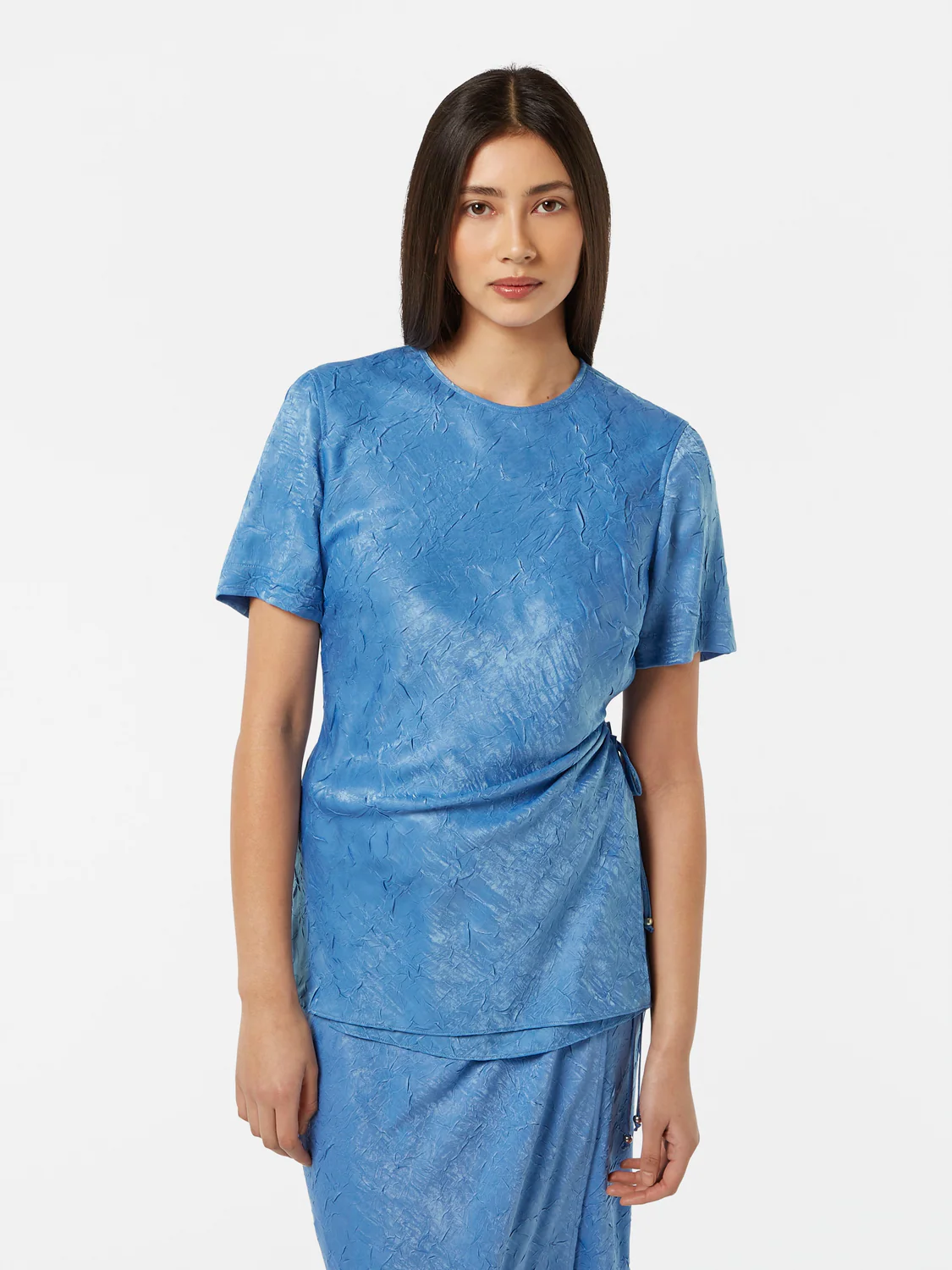Crushed Satin Wrap Top