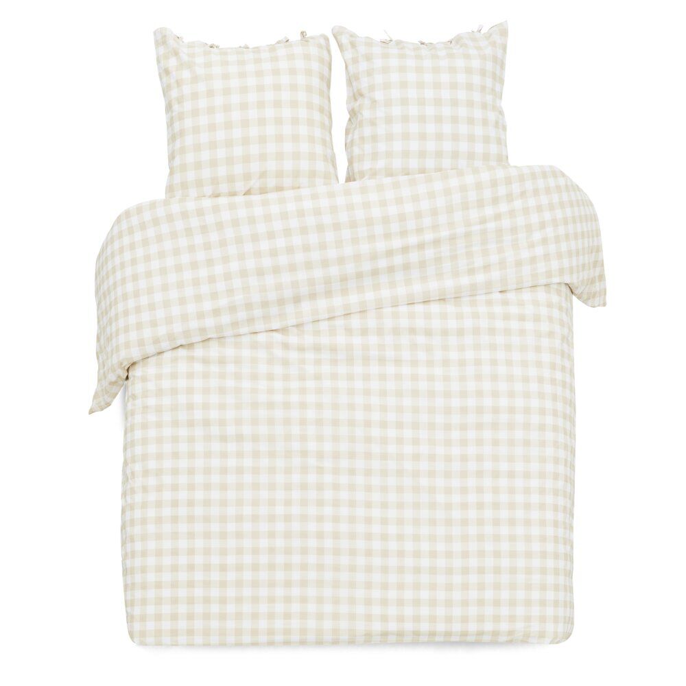 Parure de lit 2 personnes 220x240cm quadrillage petit carreau