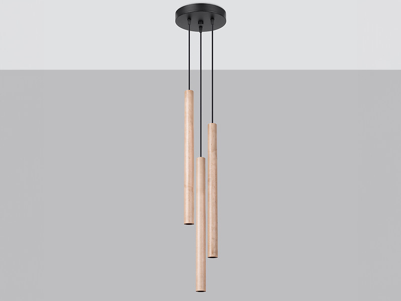 Lampa wisząca Pastelo 3-punktowa stalowa brązowa