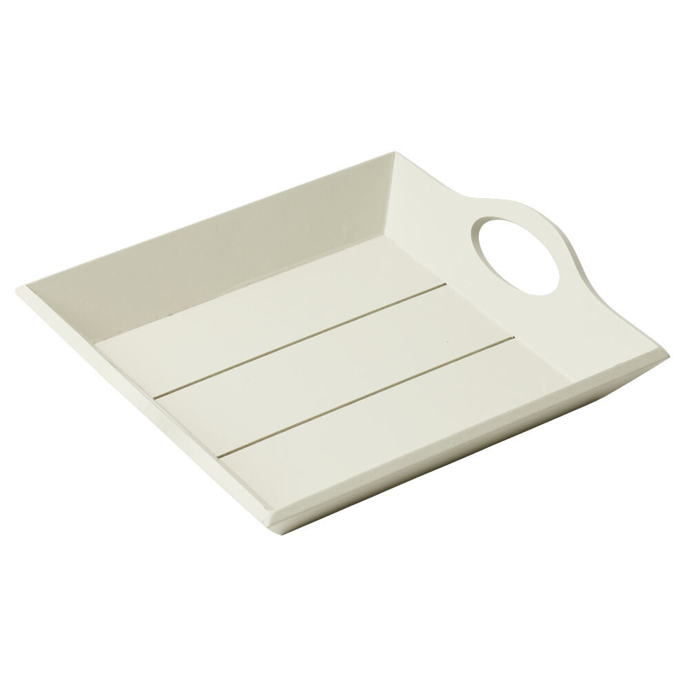 Plateau décoratif en bois avec poignée 22,5x20xH4cm (3 modèles)