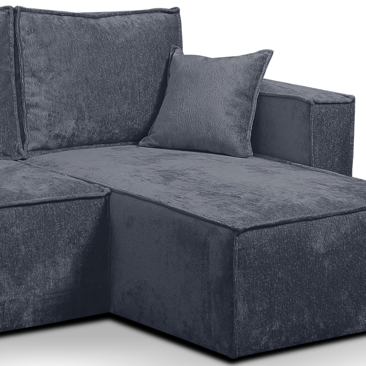 - Canapé d'angle réversible convertible 3 places coffre velours gris