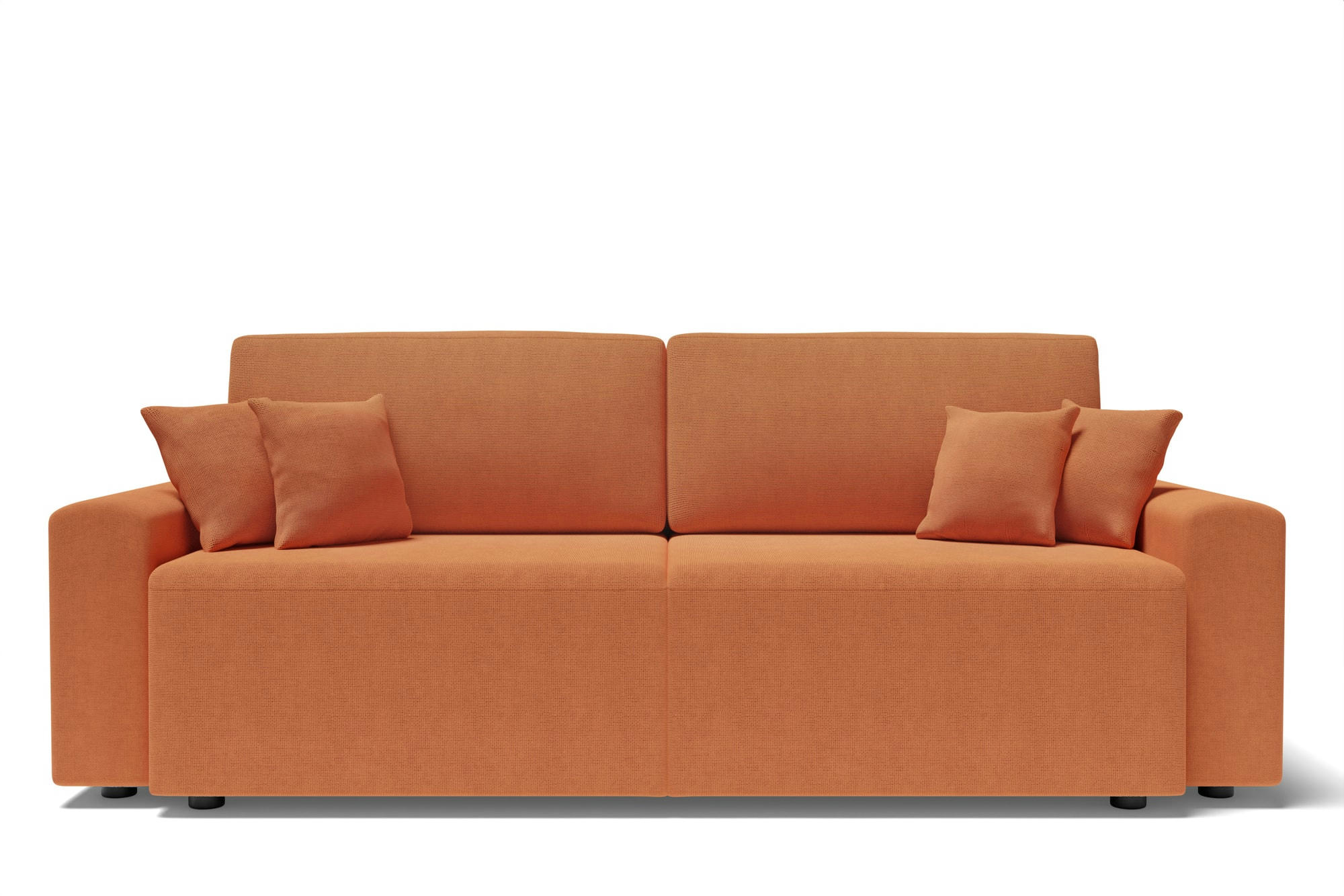 MILO - Canapé droit convertible en tissu 3 places rouille