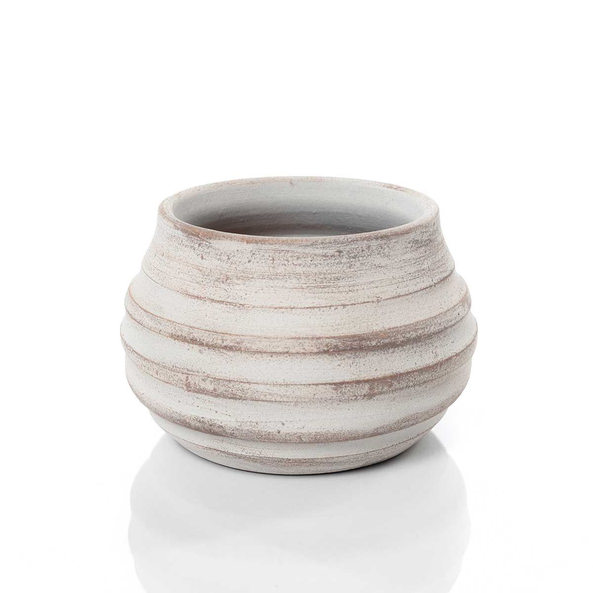 Jarra onda cinza em barro 17cm