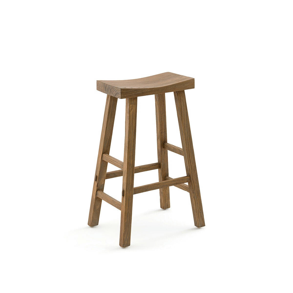 Tabouret de bar en orme massif H75 cm, Asayo
