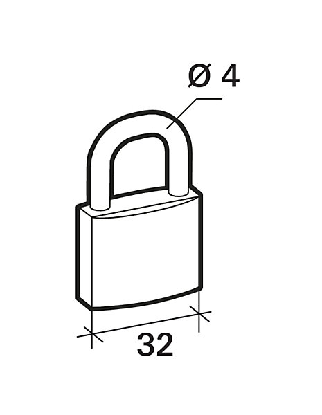 Lot de 2 cadenas BASIC à clé, base 32 mm, anse acier, s'entrouvrant, 2 clés/cad. - SP