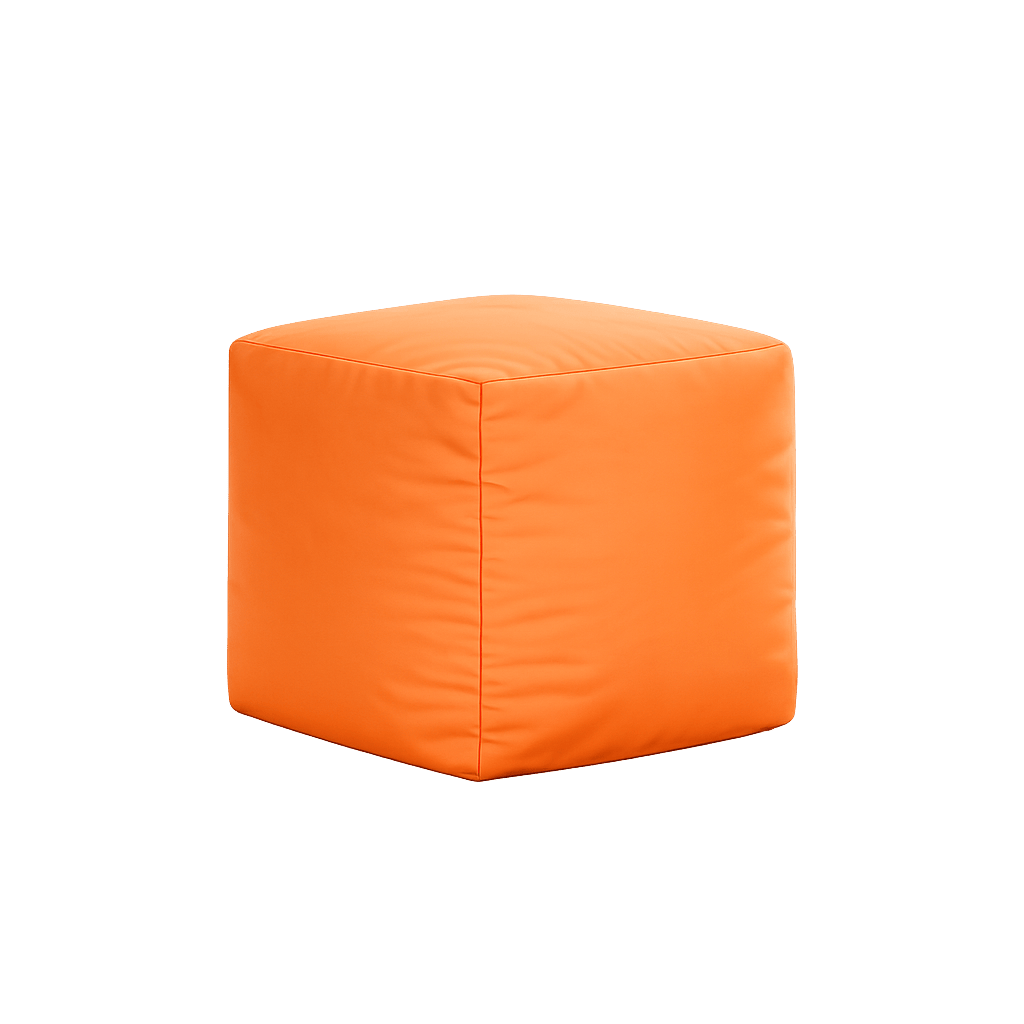 Pouf cube d'extérieur orange ARTA