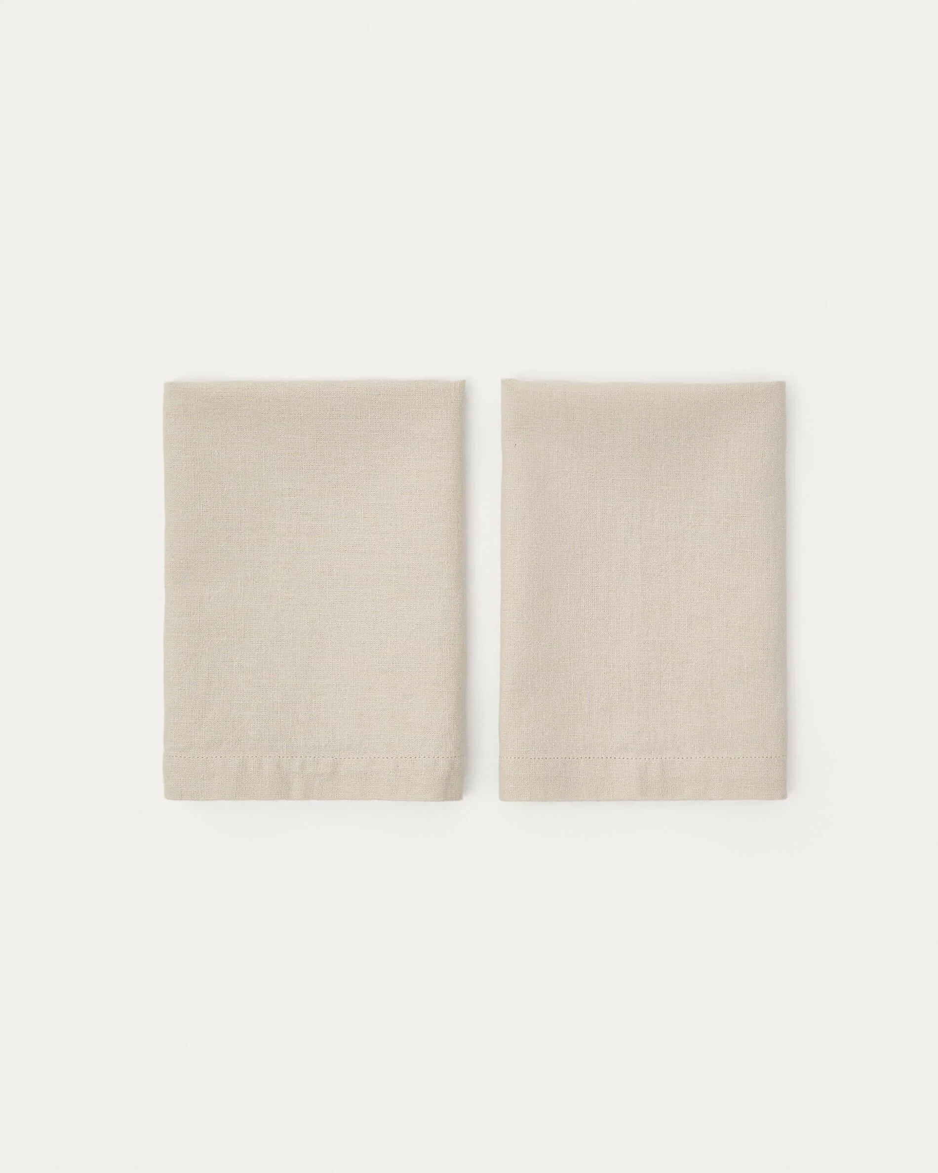 Aldine set of 2 linen blend napkins in stone grey