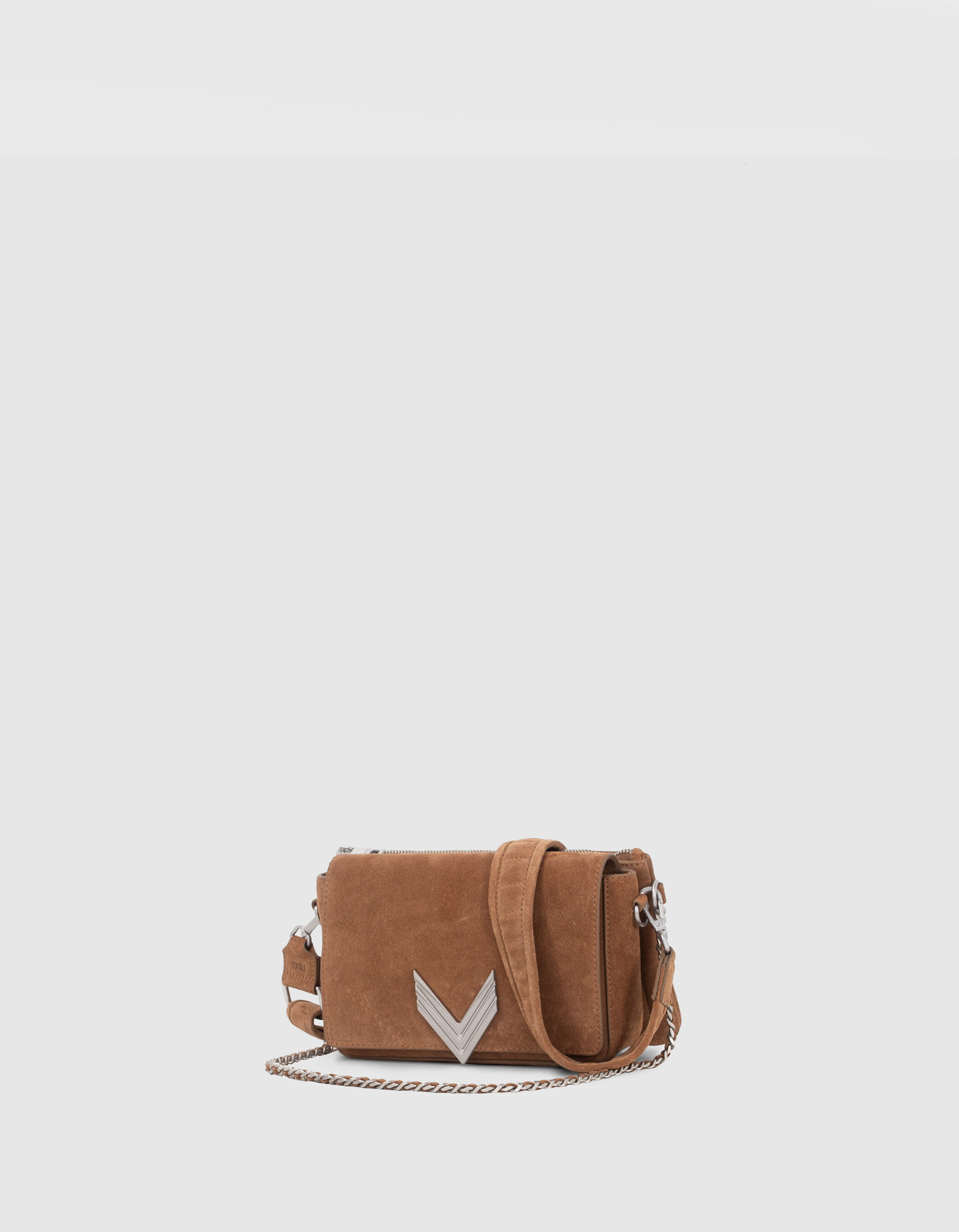 Sac Le 111 Staten Island camel cuir velours Femme