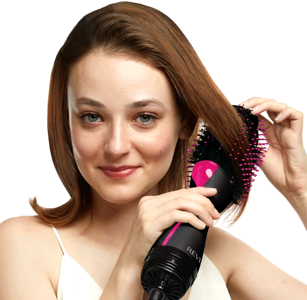 Revlon Salon One-Step Ceramic Ionic Hot Air Dryer Round Hair Brush & Volumizer, Black, 2.8-in