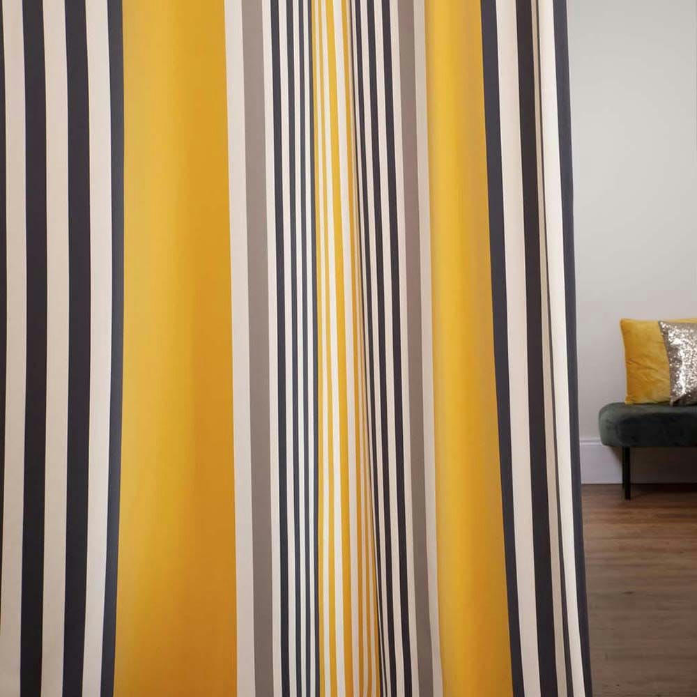 AINHOA - Rideau coton Jaune 176x250 cm