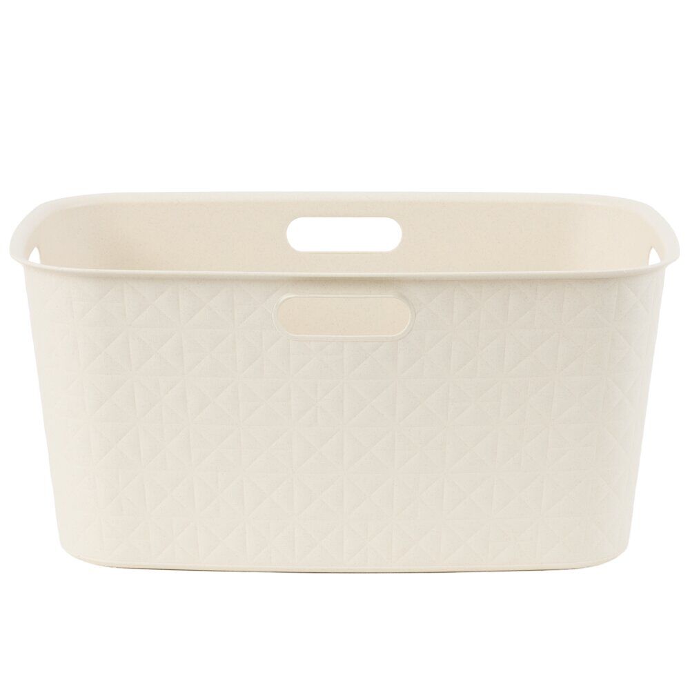 Panière à linge 45L rectangulaire avec poignées L59X38XH27 cm beige