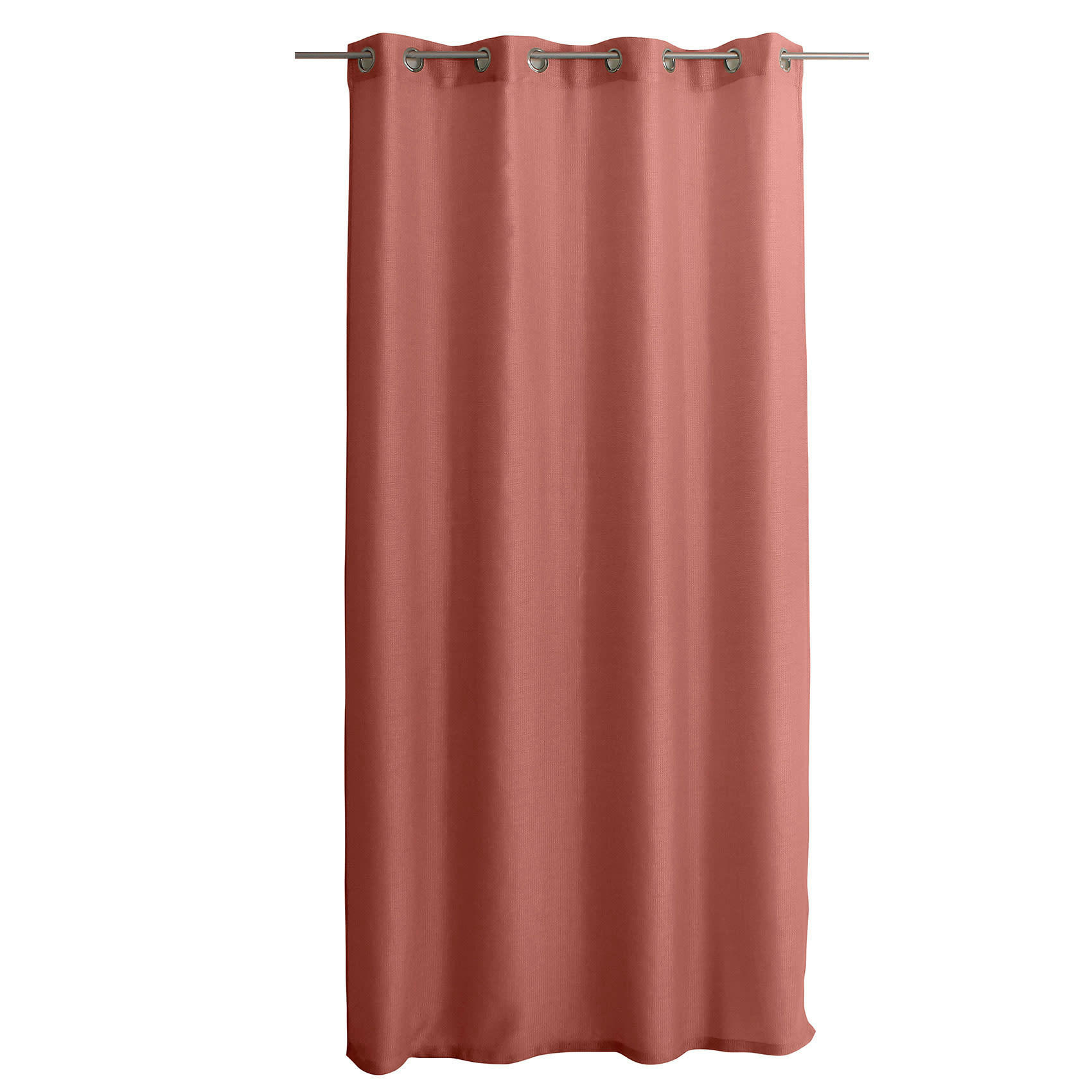 - Voilage uni ajouré à œillets polyester rose clair 140x240 cm