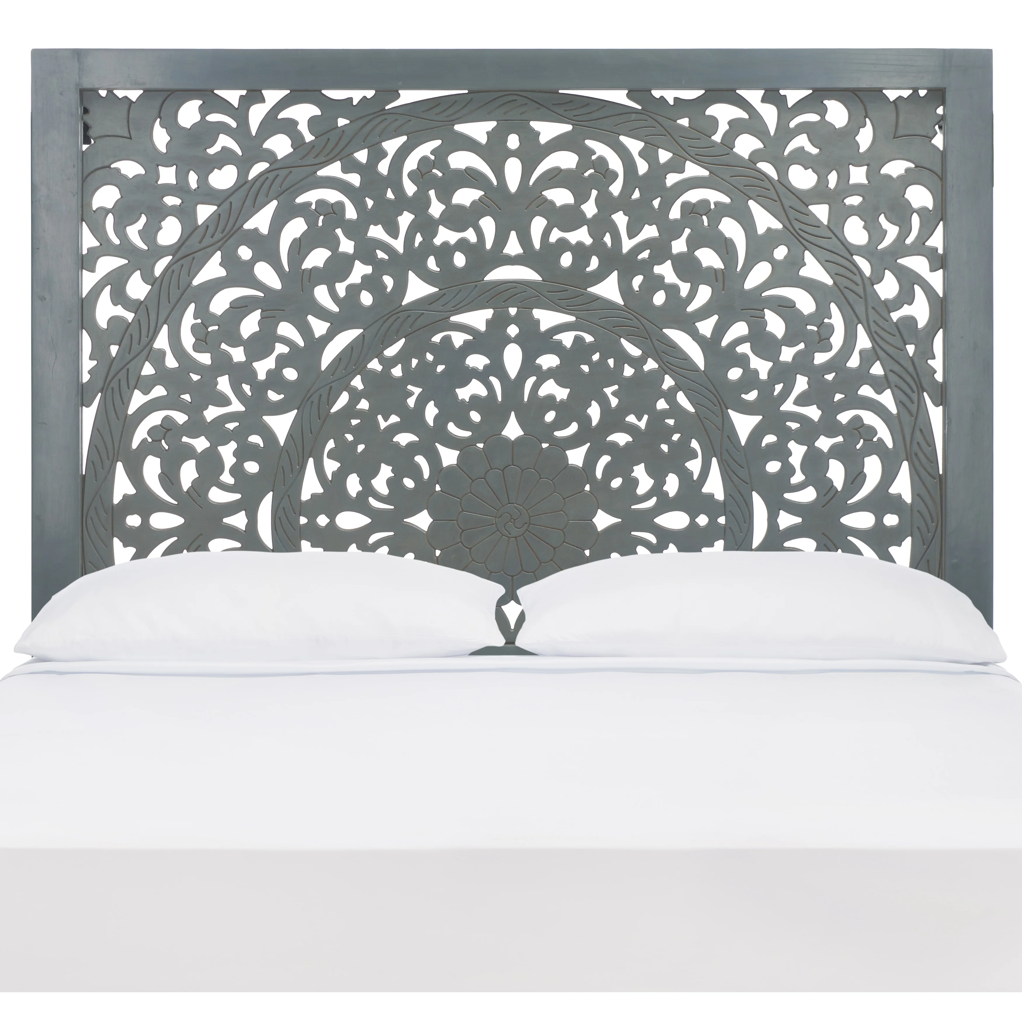 SAFAVIEH Home Remedy Grey Walnut Cut-Out Pattern Headboard