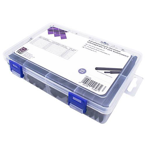 Assortiment de gaines thermorétractables TRU COMPONENTS T1807CA006 300 pièces noir 3:1