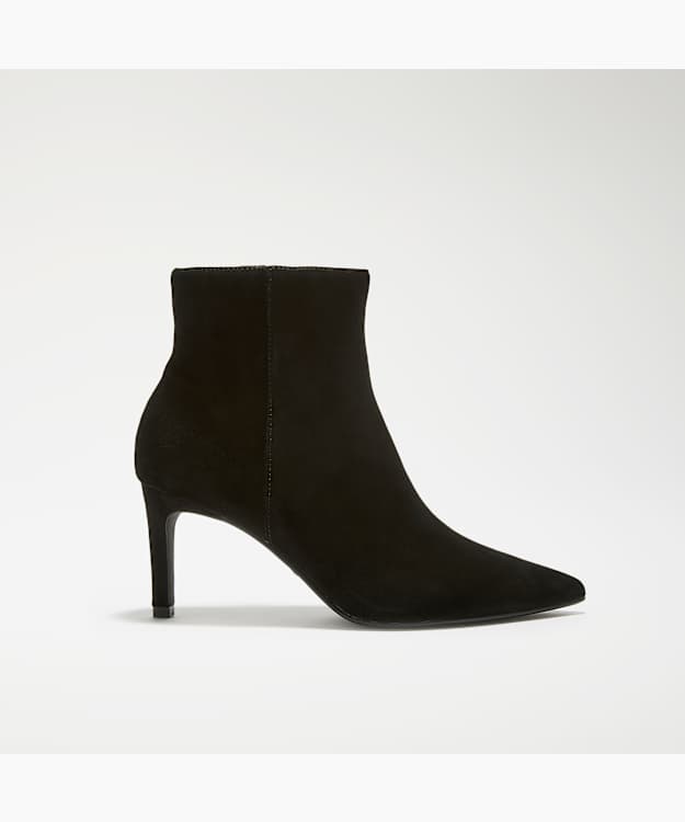 Obsessively Black - Wide Fit Pointed Toe Heel Ankle Boots