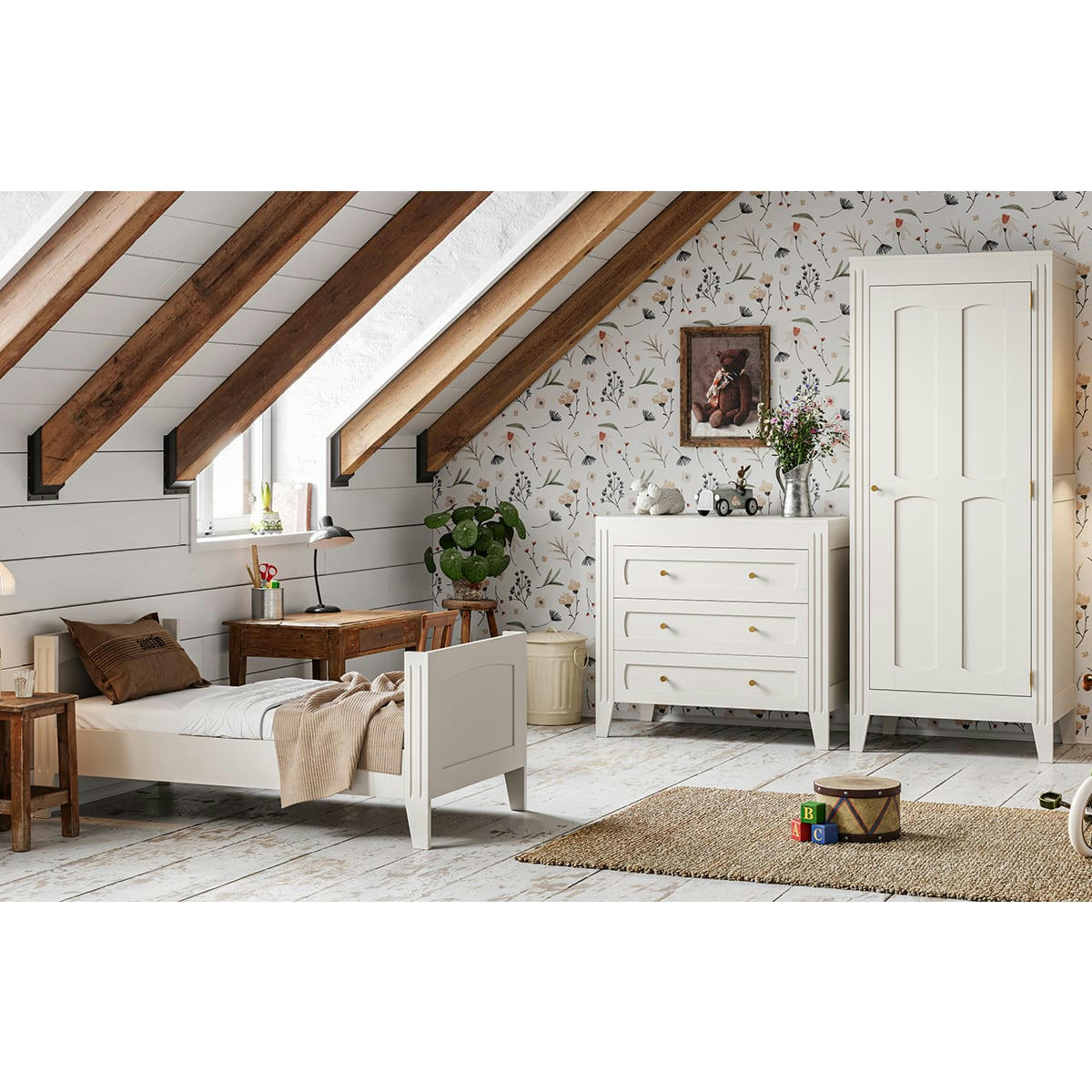 MILENNE - Armoire 1 porte blanc