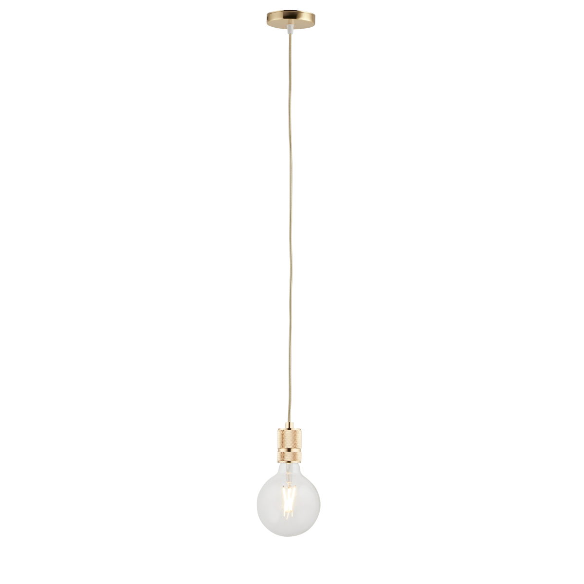 Lighto | Pendel Goud | Inclusief Lichtbron Helder | Classic | 1.5m Snoer | Met Plafondkap