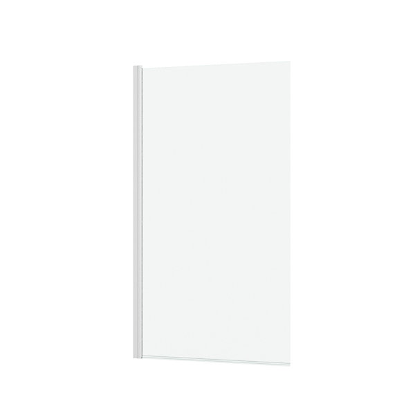 Pare-baignoire rabattable 130 x 70 cm, profilés alu blanc mat, Galedo Essentiel
