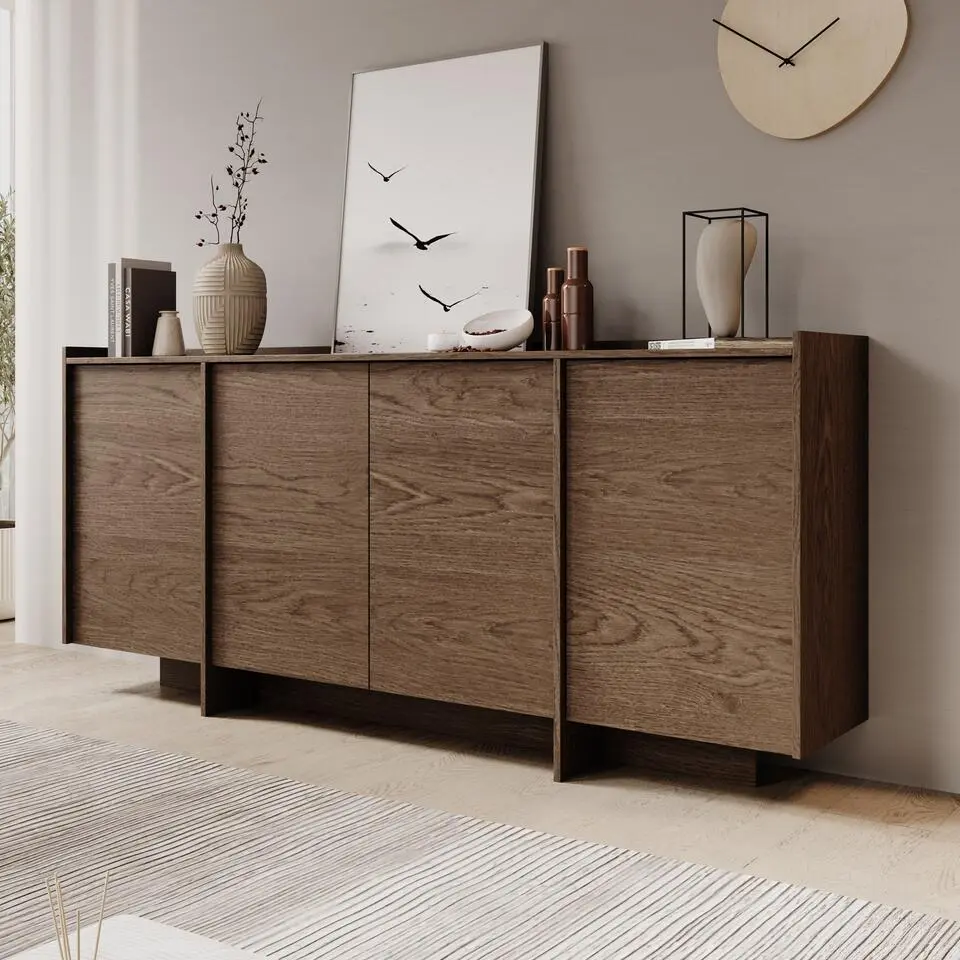 Meubella - Dressoir Jaxon - Donker eiken - 200 cm