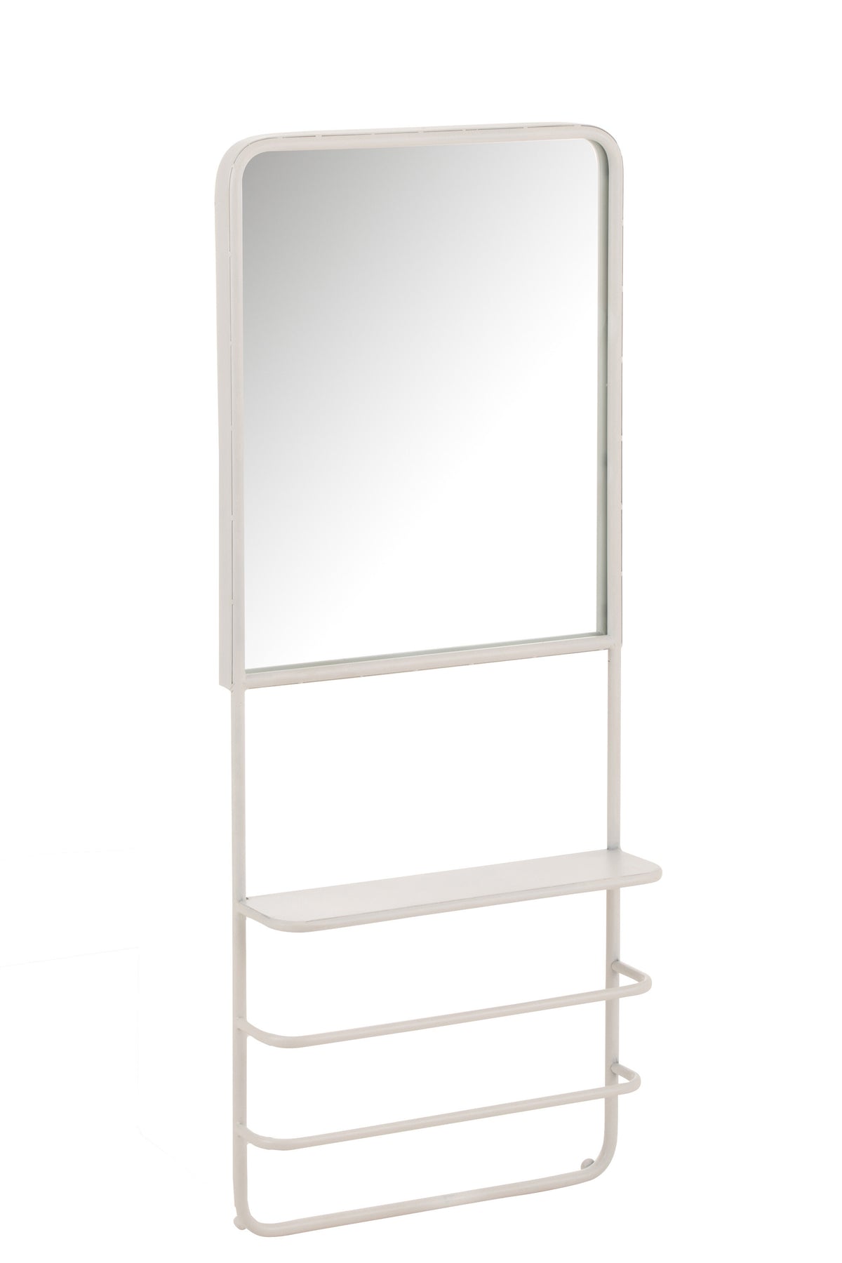 J-Line wanddecoratie Spiegel - metaal/glas - wit