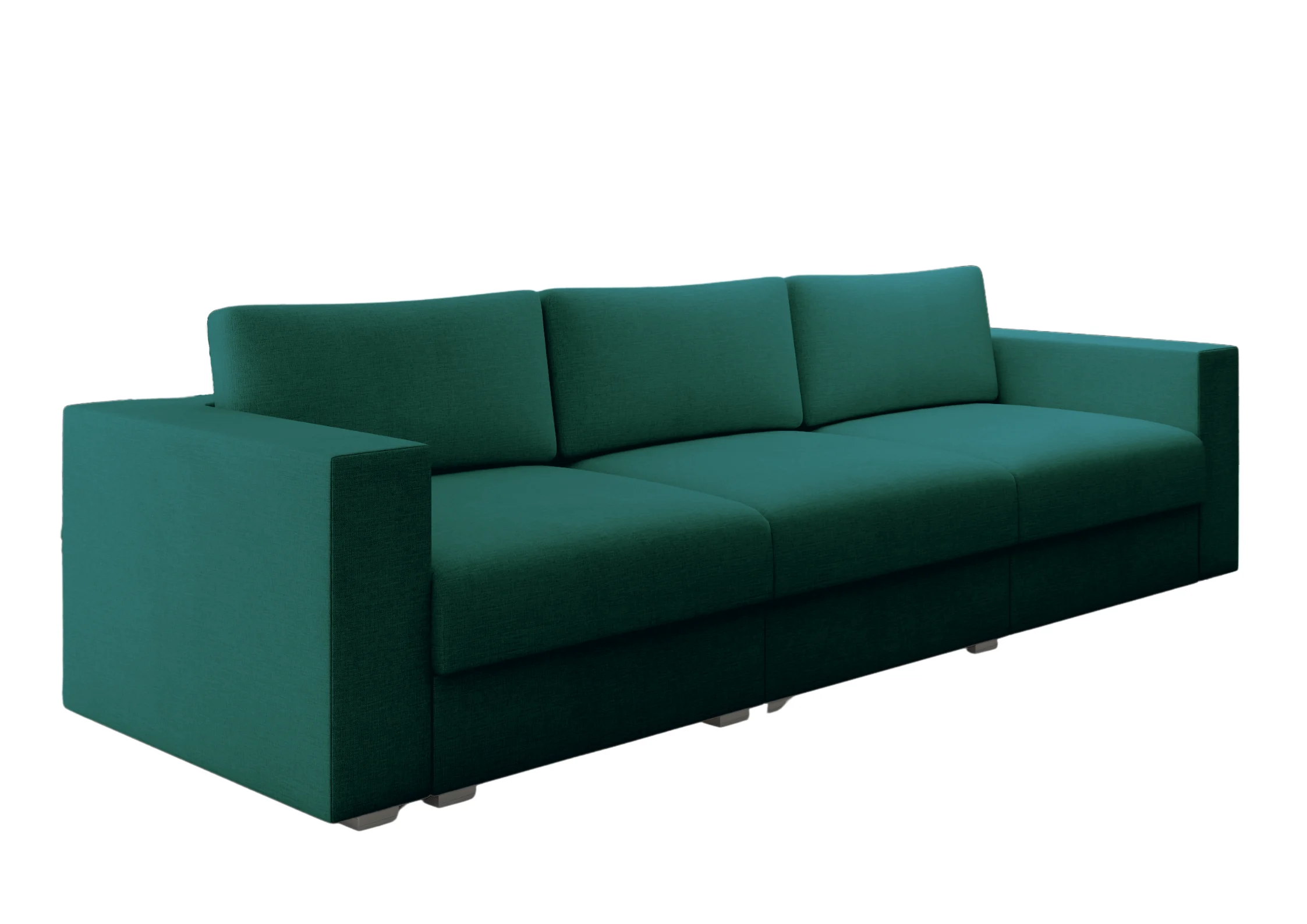 Sofa Rozkładana Trzyosobowa z Pojemnikiem LIFE Zielona z Funkcją Spania