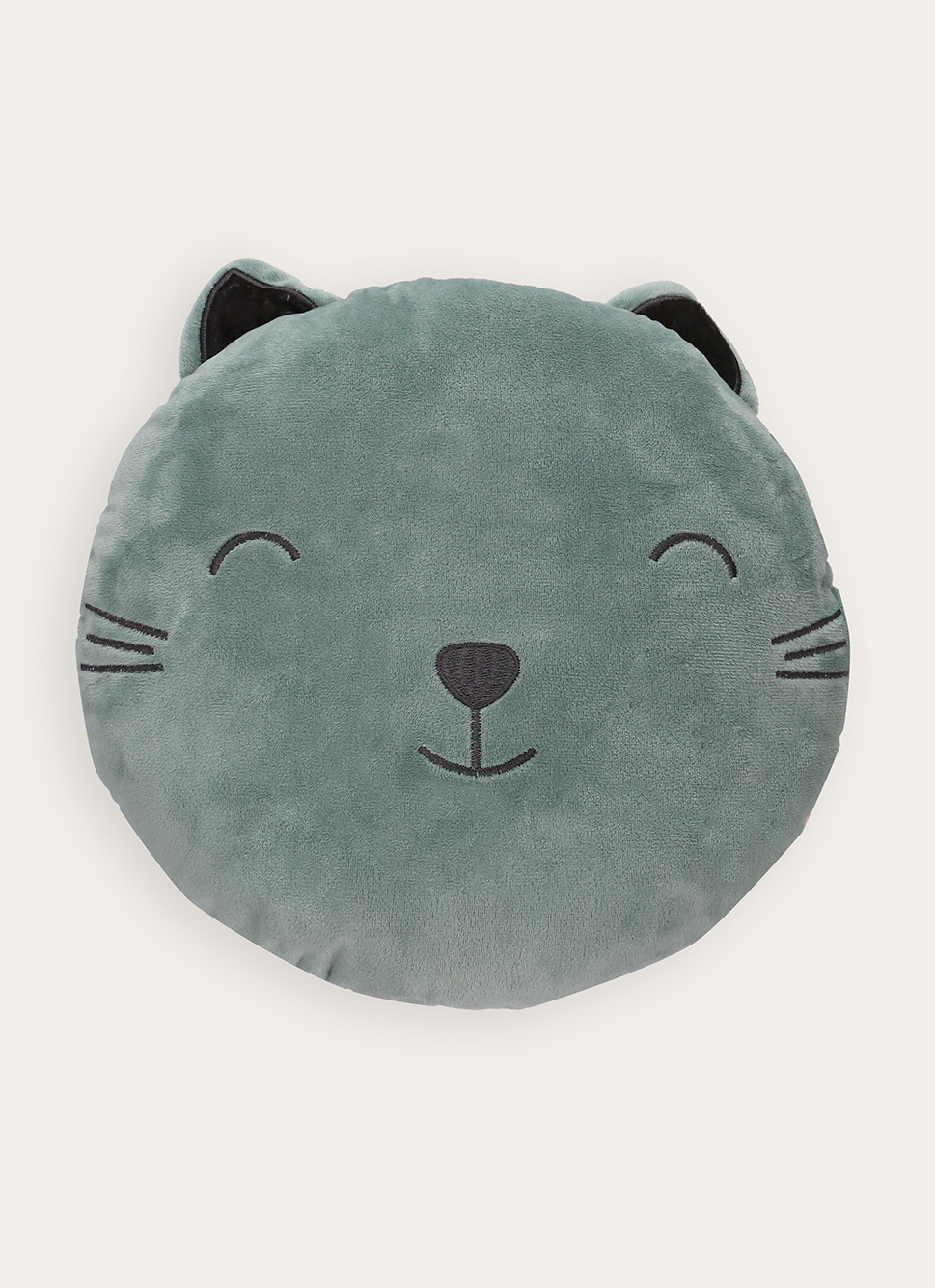 COUSSIN TÊTE DE CHAT vert