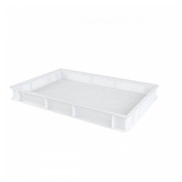 Caisse finement ajourée 600 x 400 x 70 mm 12 L - blanc