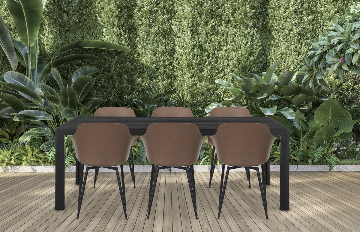 Lisomme Vinn tuintafel zwart - 205 x 90 cm