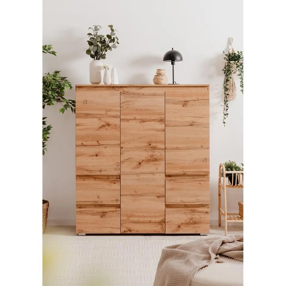 CALICOSY - Buffet met 3 deuren, 4 laden en 5 planken - 40x116x131 cm