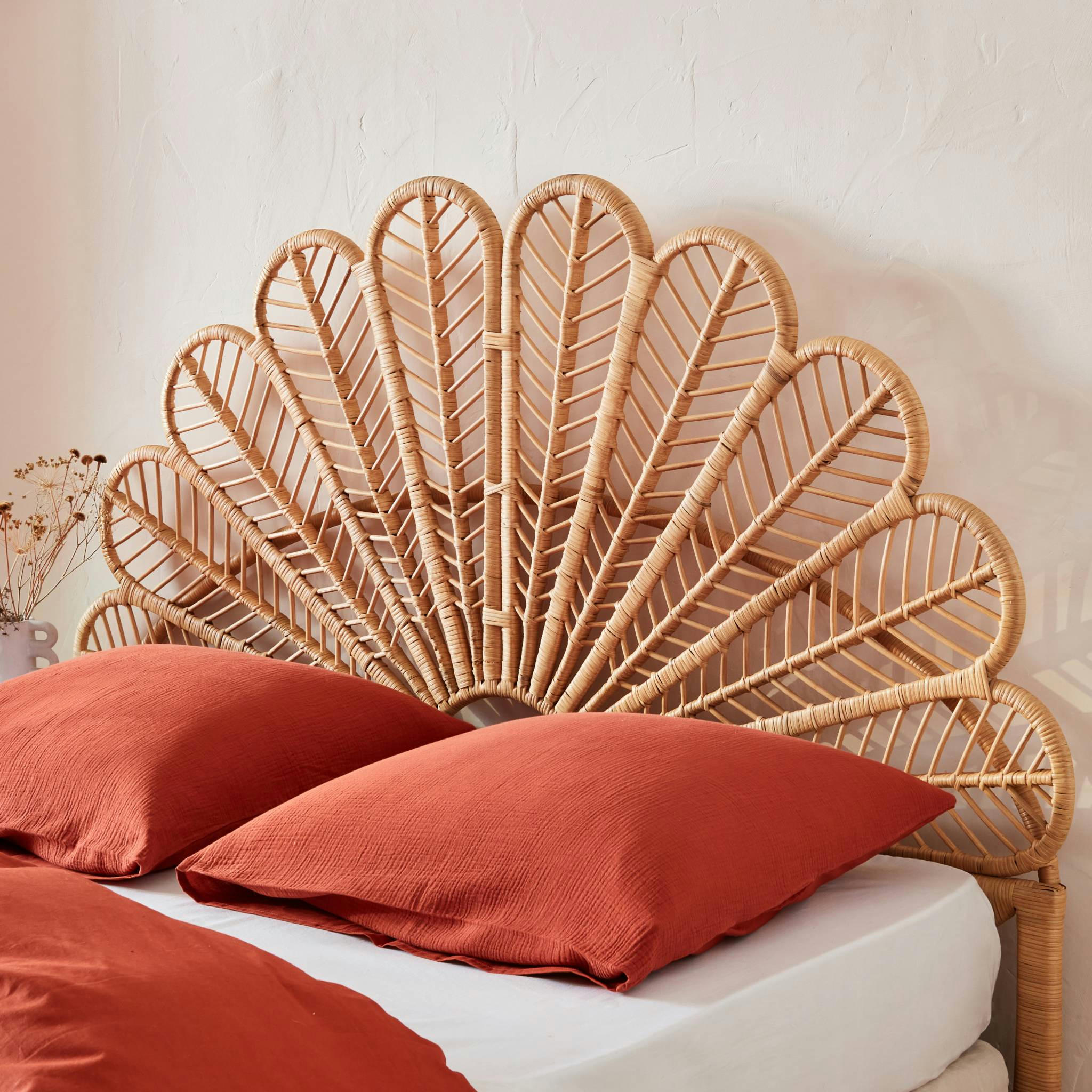 ANGGUN - Tête de lit en rotin naturel