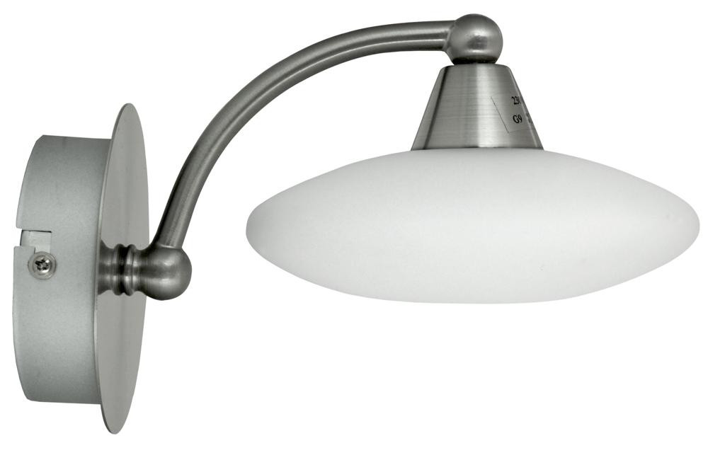 Lampa kinkiet ELISA 1x40 g9 satyna-nikiel białe szkło promocja