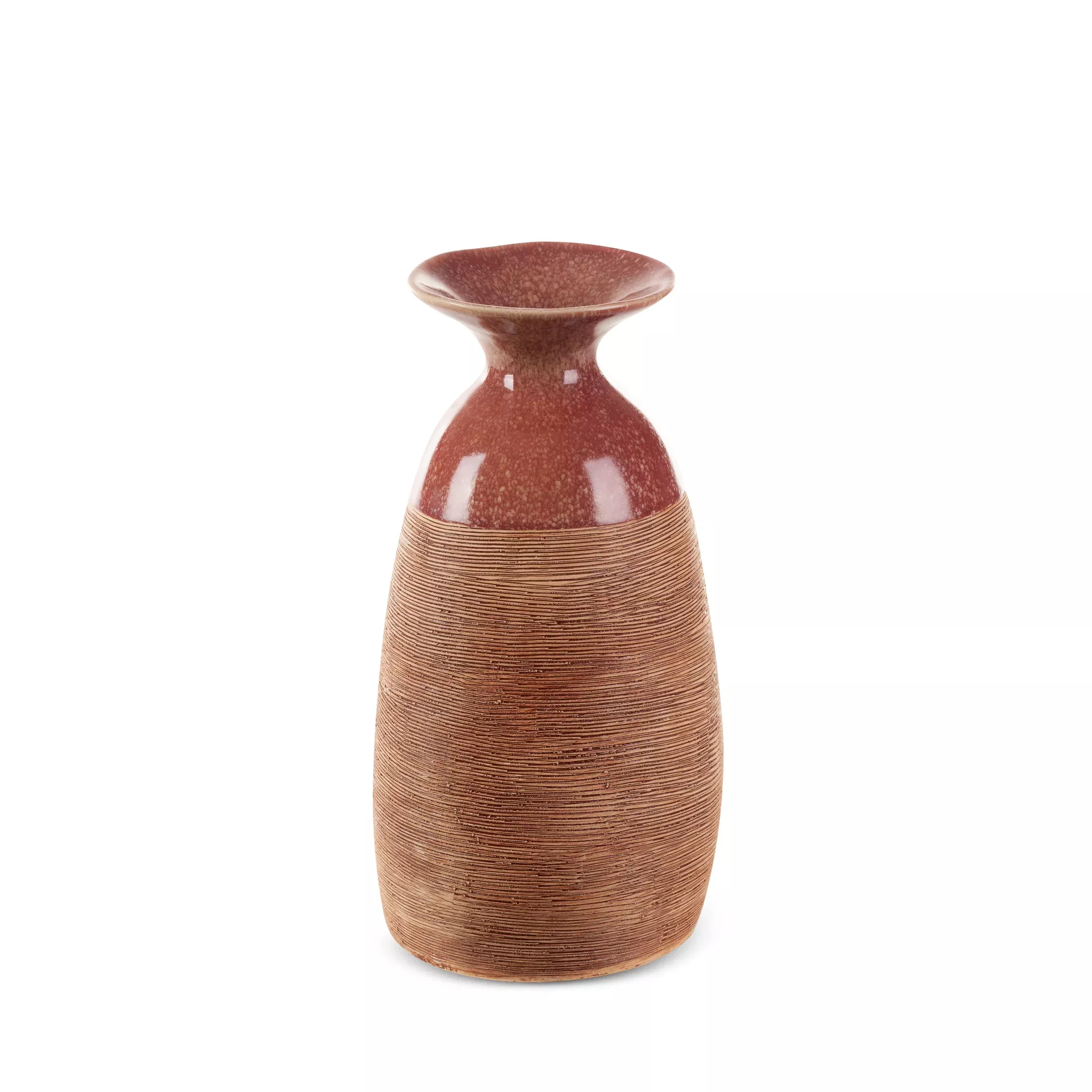 Wazon ceramiczny czerwono-jasnobrązowy 17x16x31 cm ELDA