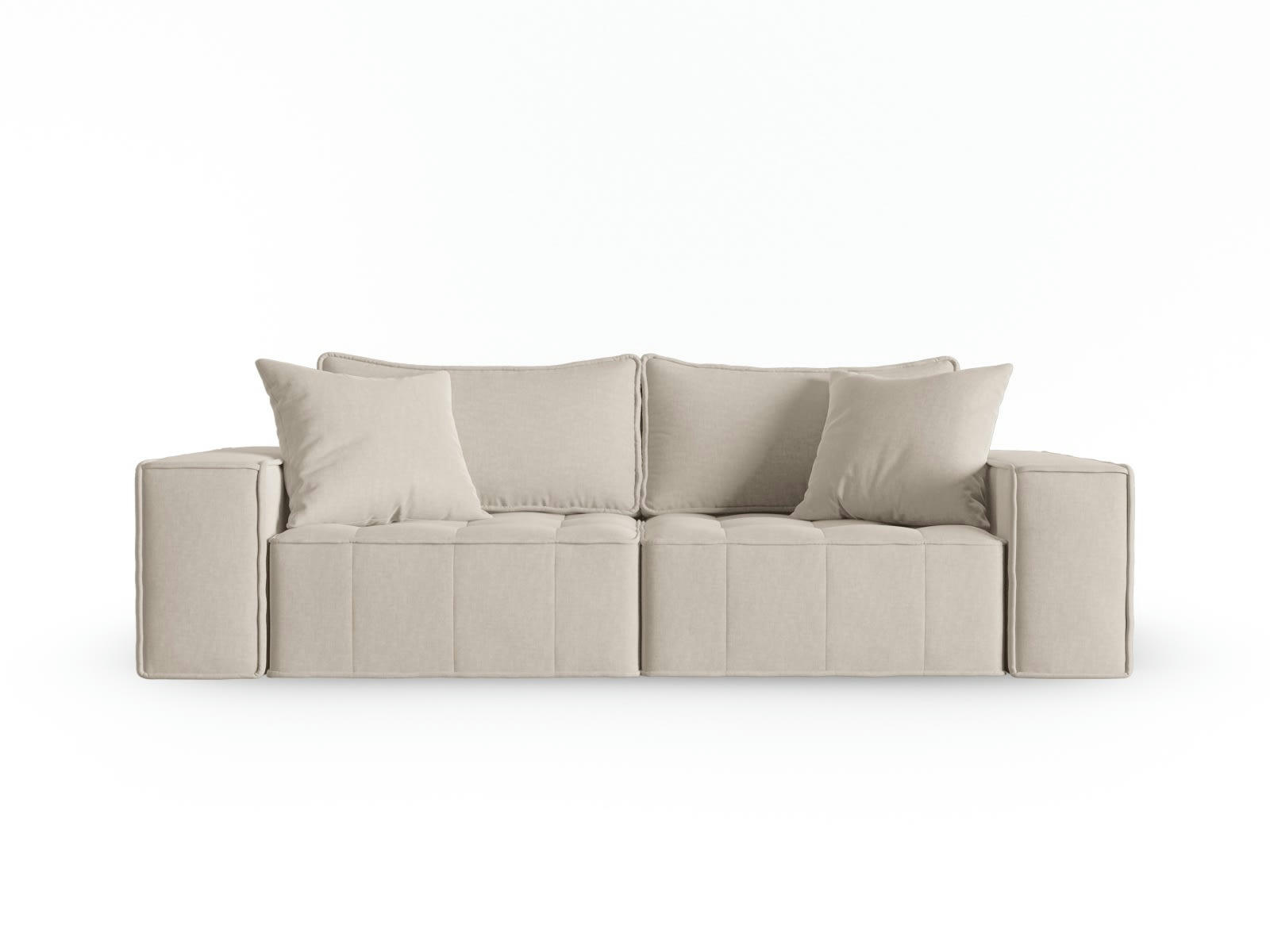 MIKE - Canapé modulable 3 places en tissu structurel beige